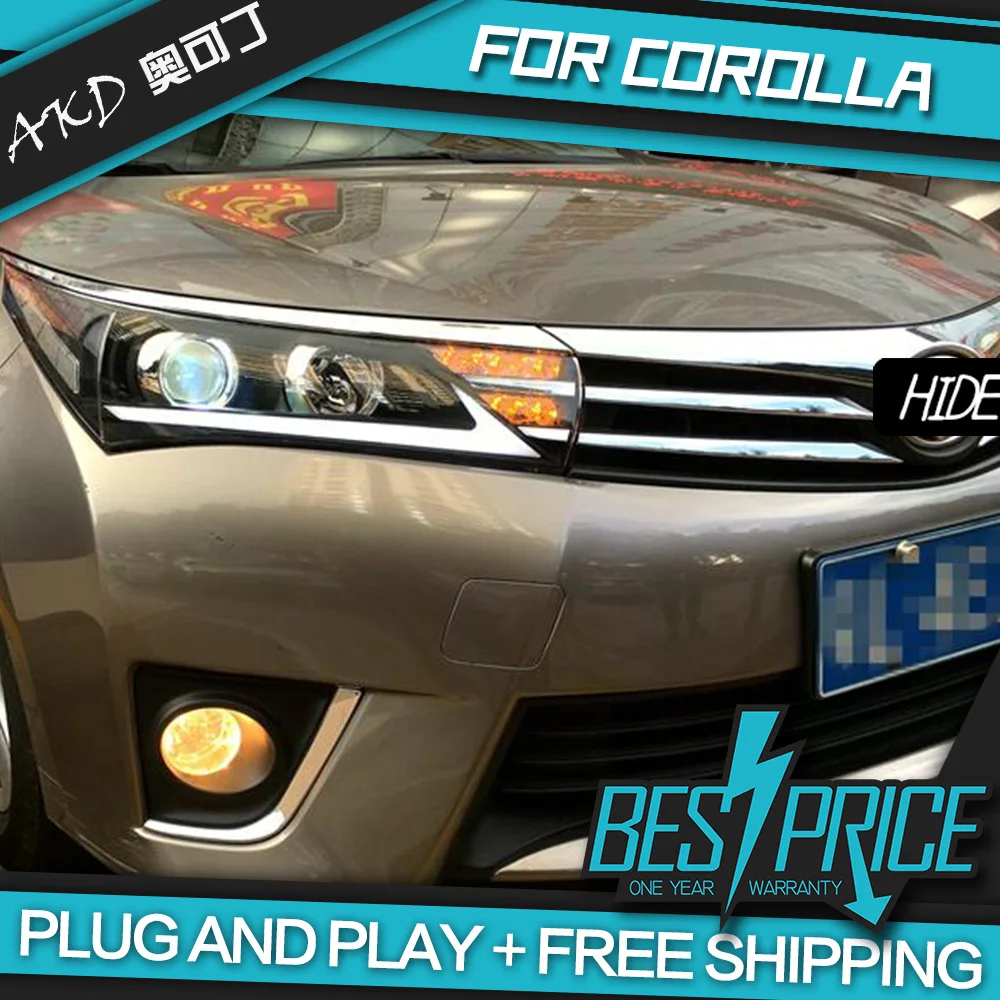 

Car Styling for Corolla Headlights 2014-2016 LED Headlight LED DRL Dynamic Signal Hella 5 Bi-Xenon Projector Lens Hid D2H