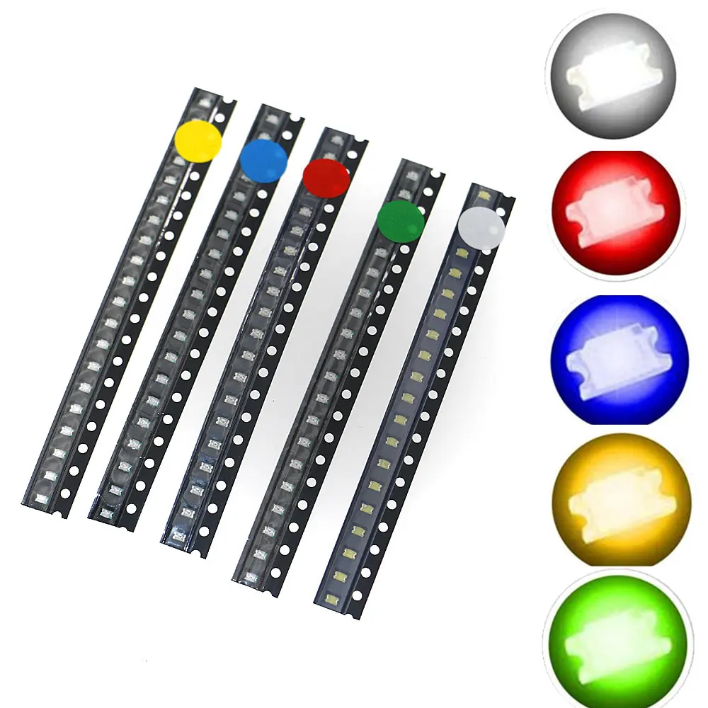100 шт. 0805 (2012) SMD СВЕТОДИОДНЫЙ излучающий диод в комплекте, чип лампы светильник световые бусины, теплый белый, красный, зеленый, синий, желтый, оранжевый, УФ, розовый, Micro 3V SMT