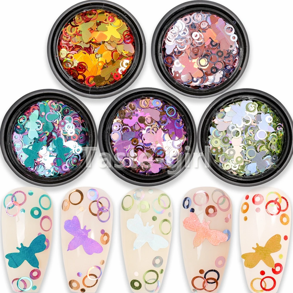 1 горшок пчела круглые голографические Блестки для искусства ногтей
