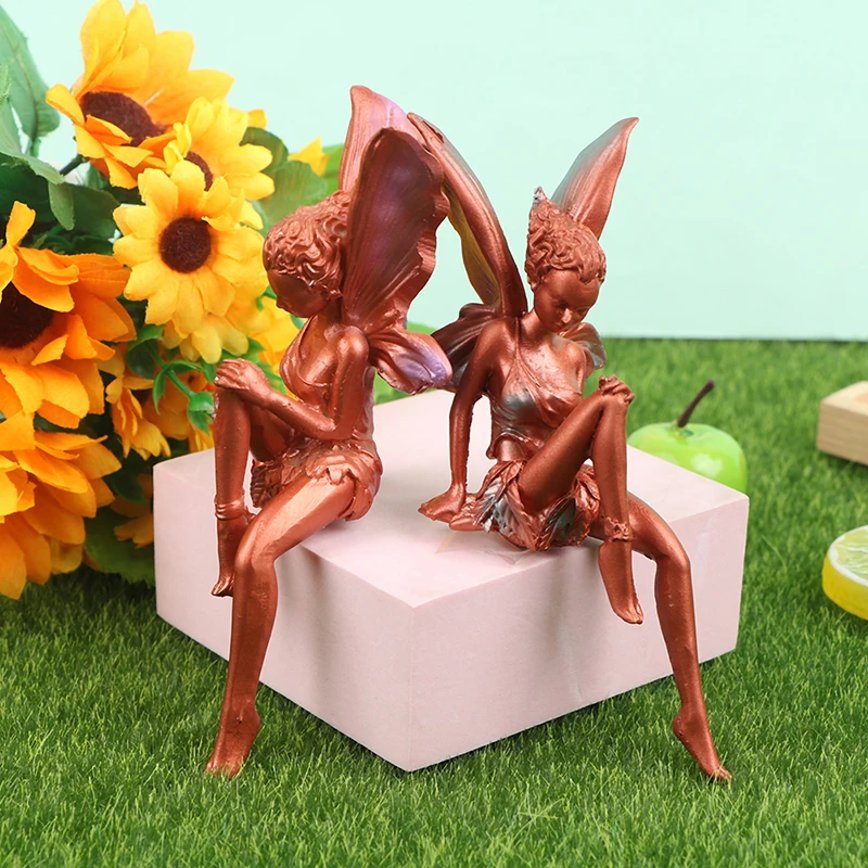 

Flower Fairy Sculpture Sitting Resin Miniature Ornaments Statue Balcony Terrace