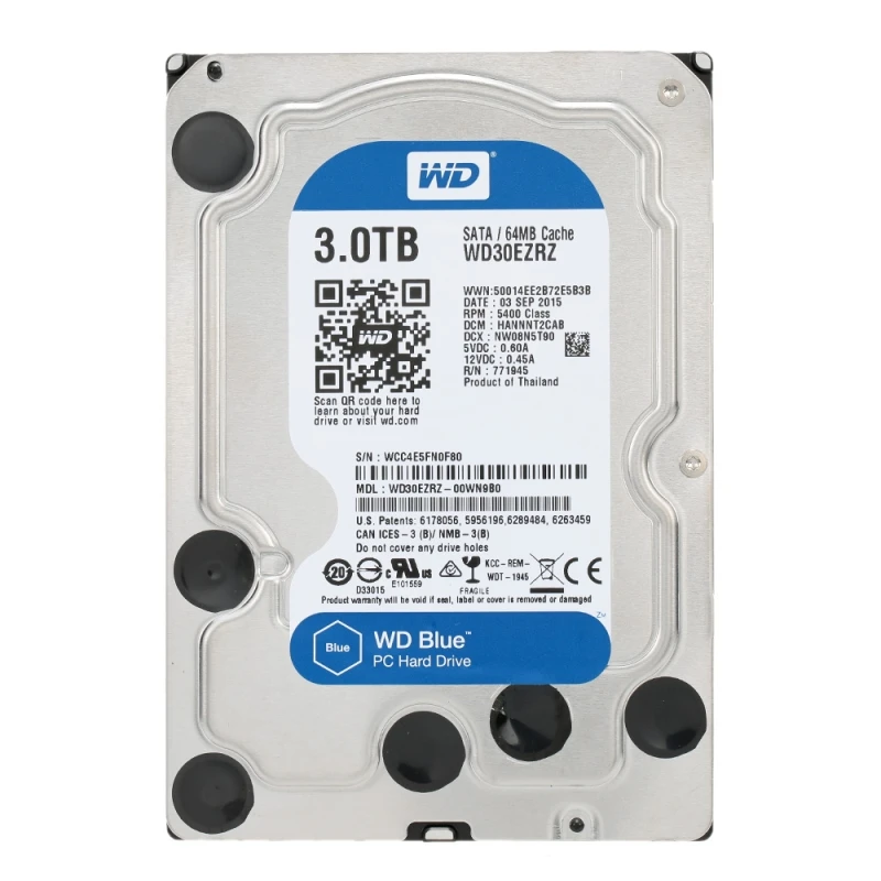 Внутренний жесткий диск WD Blue 3 ТБ внутренний 5 ''SATA 6 ГБ/сек. 64 Мб Кэш накопитель