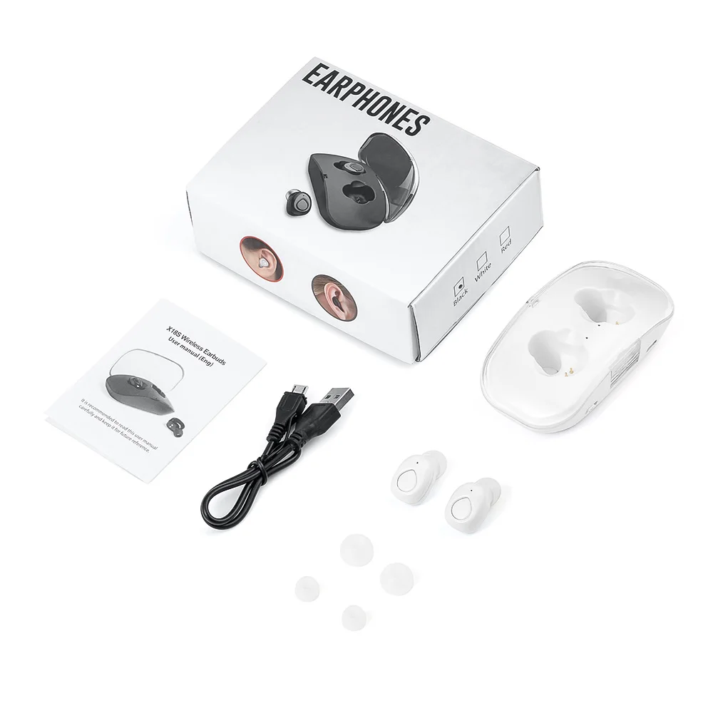 TWS беспроводные наушники Bluetooth V5.0 наушники X18 стерео гарнитуры свободные наушники спортивные наушники с микрофоном fone de ouvido