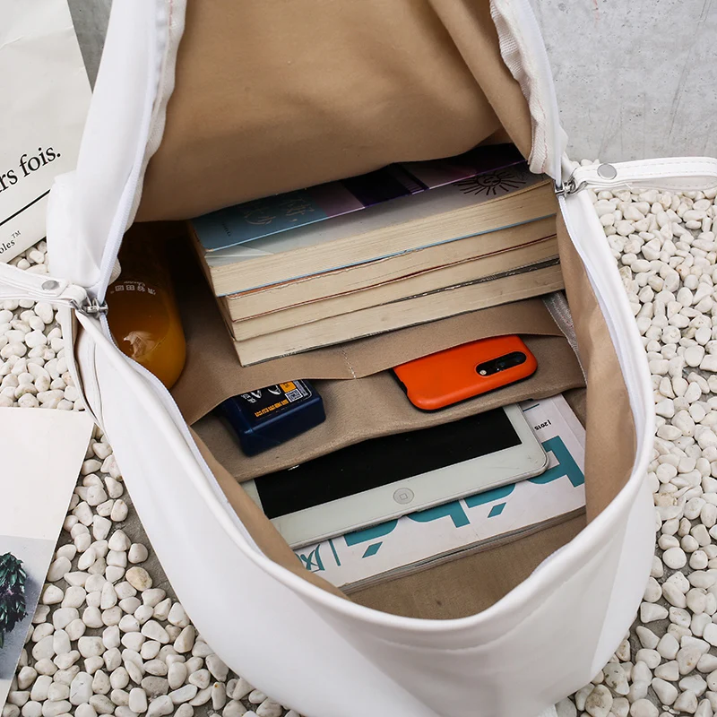 

College Leather Backpack Women Multi Pocket Big Travel Backpacks Female School Bag for Teenage Girls Book Mochilas XA503H