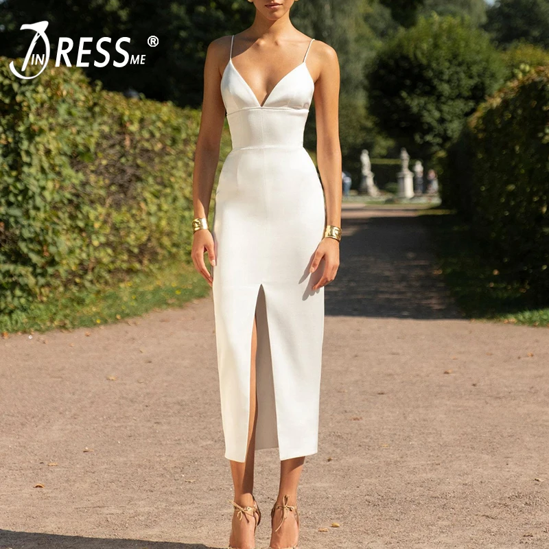 INDRESSME новинка 2020 года женское сексуальное Бандажное цельнокроеное облегающее