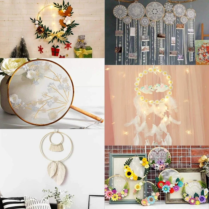 

8Pcs Embroidery Loops Adjustable Bamboo Circular Cross-Stitch Loop for Embroidery,Cross-Stitch,Hand-Made Art for Sewing