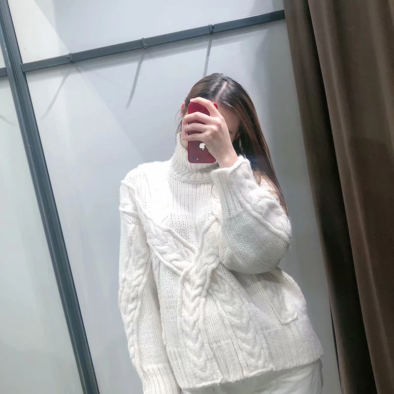 women thick white turtleneck jumper pullover casual sweater 2020 autumn winter solid warm long sleeve fashion feminina | Женская одежда