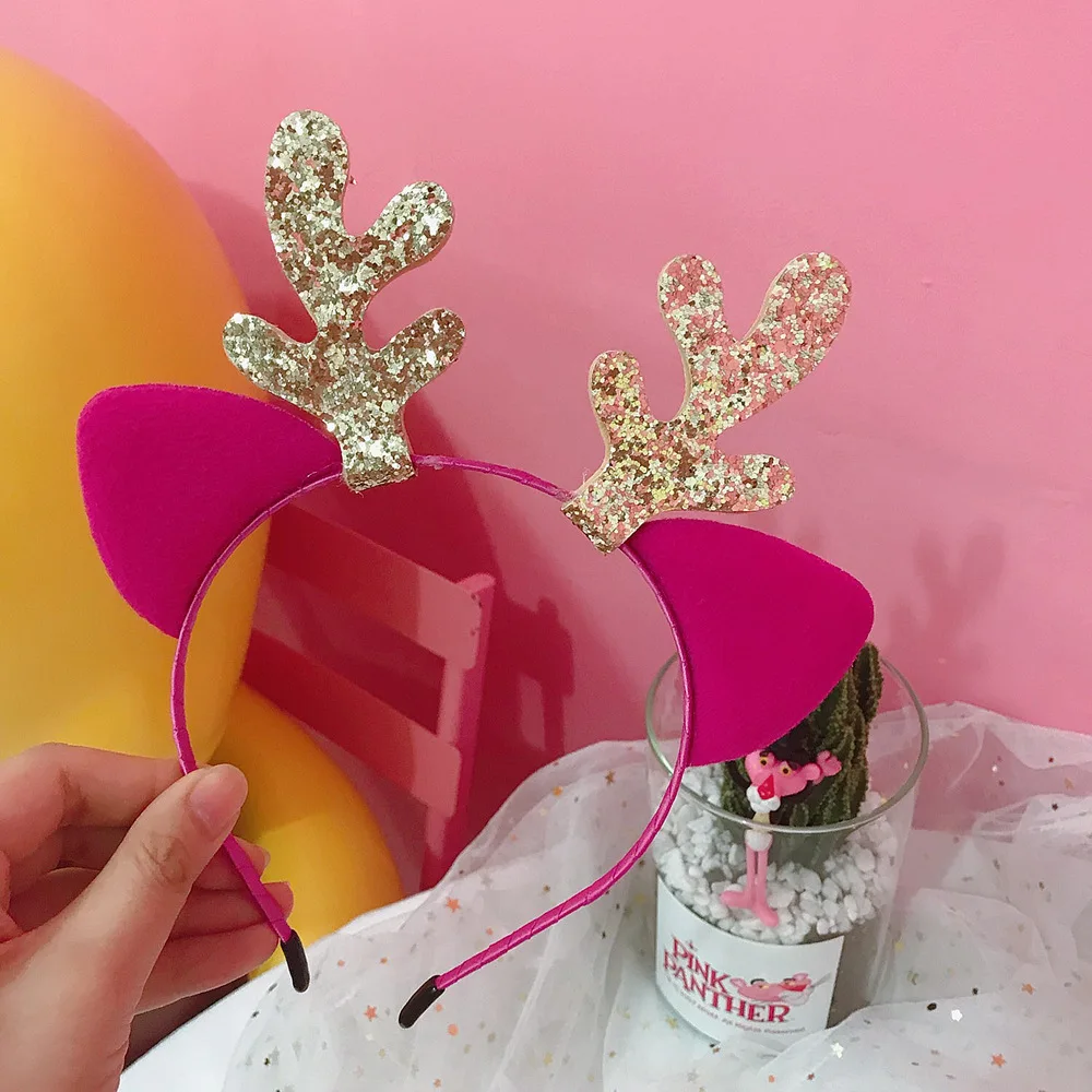 Navidad Christmas Hair Accessories Minnie Ears Headband Adult Reindeer Elf Ear Birtjday Gift | Дом и сад