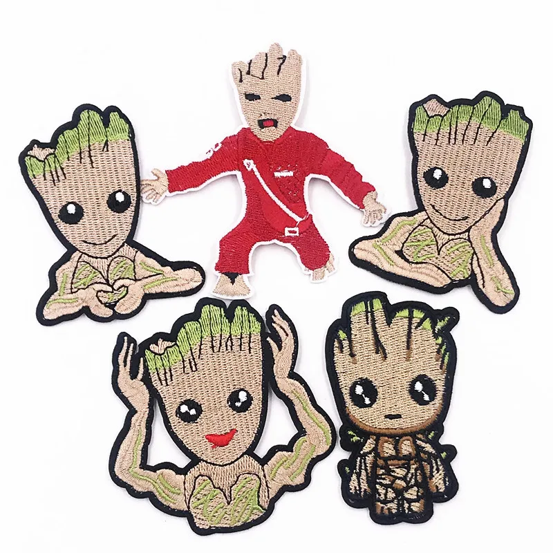 1 шт. милый мультфильм Marvel Hero Groot значок аппликация Мстители персонаж патч железо