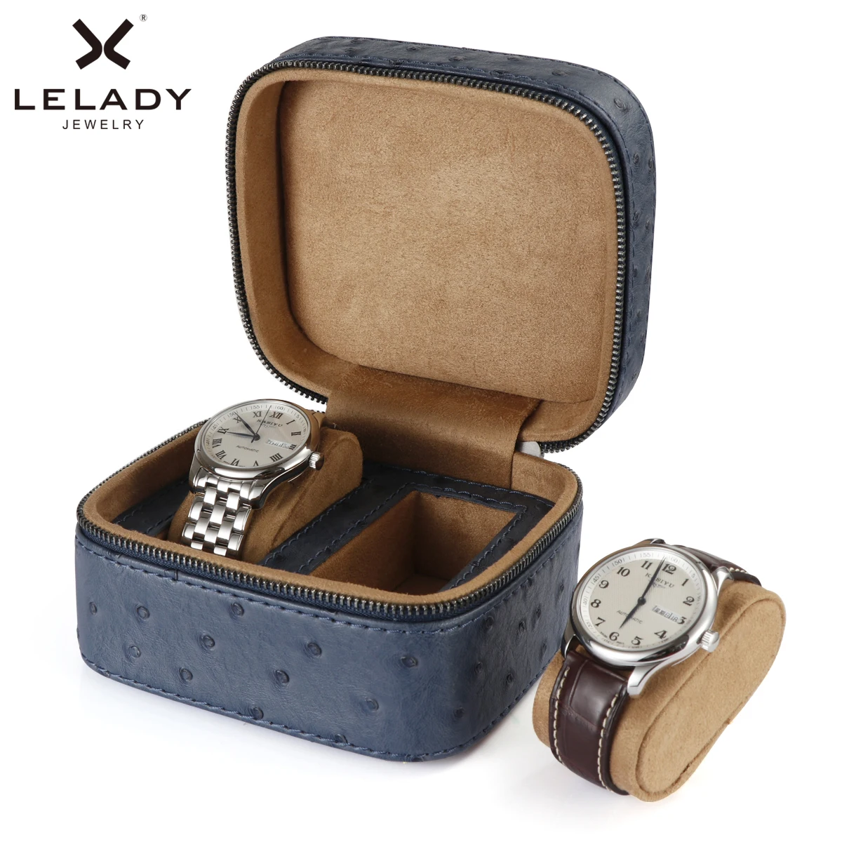 LELADY, роскошная коробка для часов, 2 сетки, высокое качество, из искусственной кожи, чехол-подставка для часов, держатель для браслета, коробка для часов