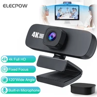 elecpow webcam 4k full hd 2k mini web cam pc computer usb plug with microphone 1080p web camera for laptop desktop youtube live