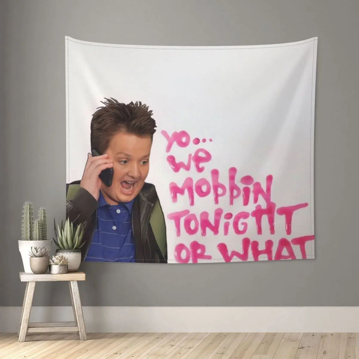 

Gibby Mobbin Or What Tapestry Colorful Polyester Wall Hanging ICarly Decoration for Bedroom Curtain Psychedelic Tapestries