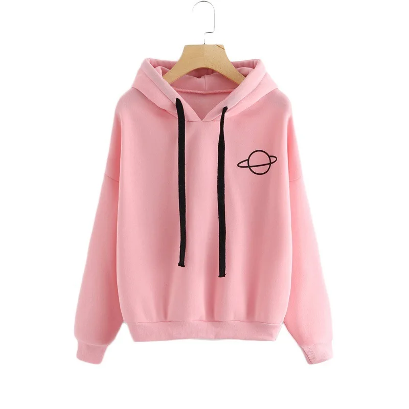 

2021 Spring Female Student Long-sleeved Sweatshirt Casual Drawstring Hoodie Loose Women's Sweatshirt Ladies Hooded Sweatshirt