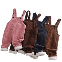 children kids overalls pants boys girls pocket corduroy thick casual overalls jumpsuits baby clothing overalls 0 3y