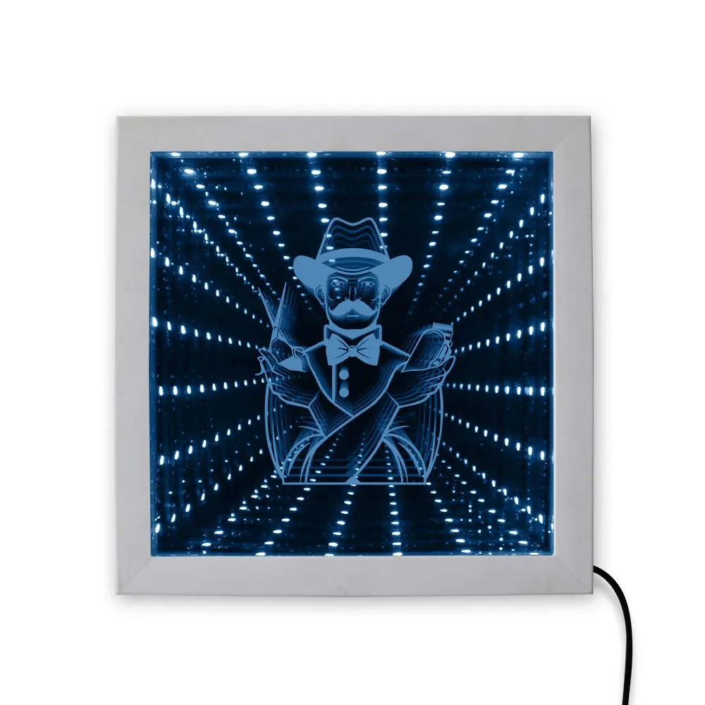 Barber Shop Logo LED Infinity Mirror Wood Frame Hairdresser Infinite Led Tunnel Lamp Illuminated Mirrors Endless Space Graphics | Дом и сад