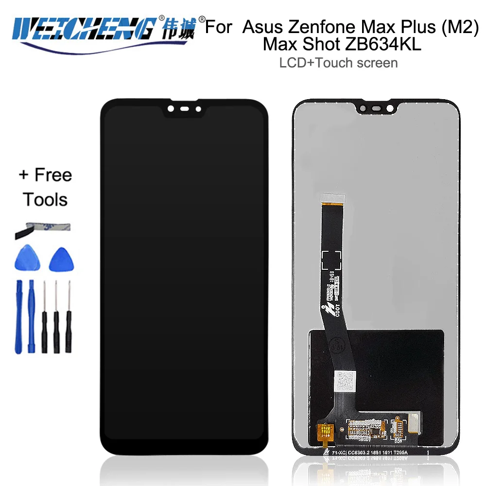 ЖК-дисплей 6 26 дюйма для Asus Zenfone Max Plus M2 Shot ZB634KL экран с дигитайзером сенсорной