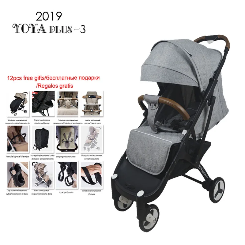 YOYA Plus, детская коляска, легкая, детская, автомобильная, складная, портативная, детская тележка коляска, 2 в 1, управление одним ключом, yoya Plus 3/4