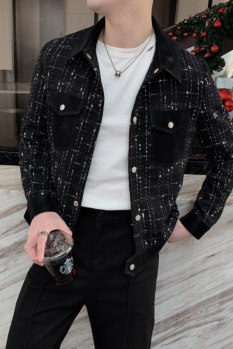 

Spring 2021 Brand Men Jacker Braided Casual Slim Fit Coats Men Fasgion Steetwear Short Windbreaker High Quality Chaquetas Hombre