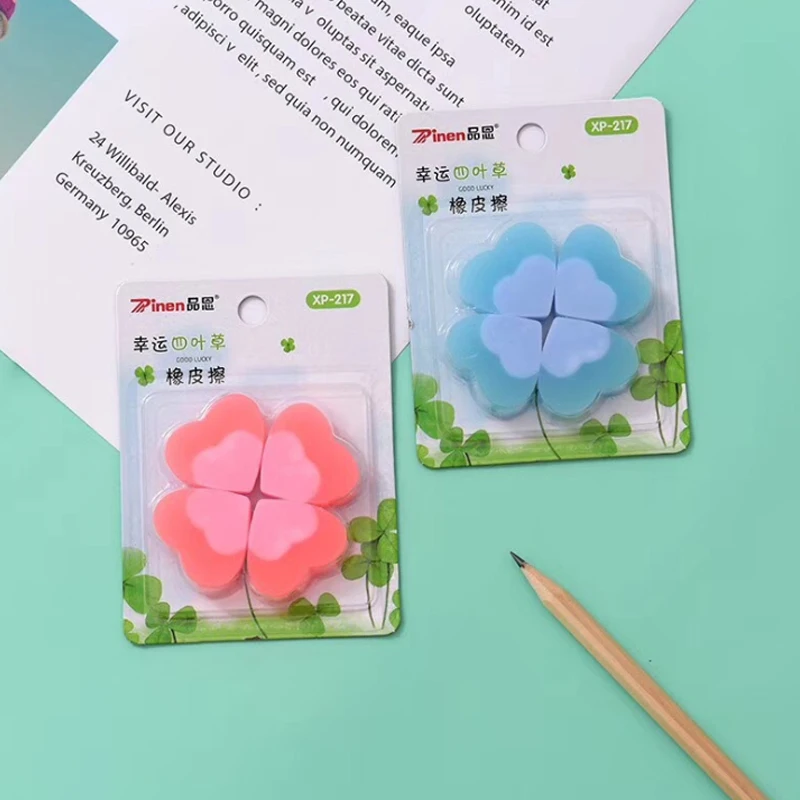 4 шт./лот Lucky Clover резиновый ластик креативные кавайные канцелярские школьные