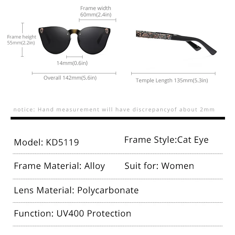 KDEAM Винтаж солнцезащитные очки кошачий глаз Skull Для женщин стимпанк кресло