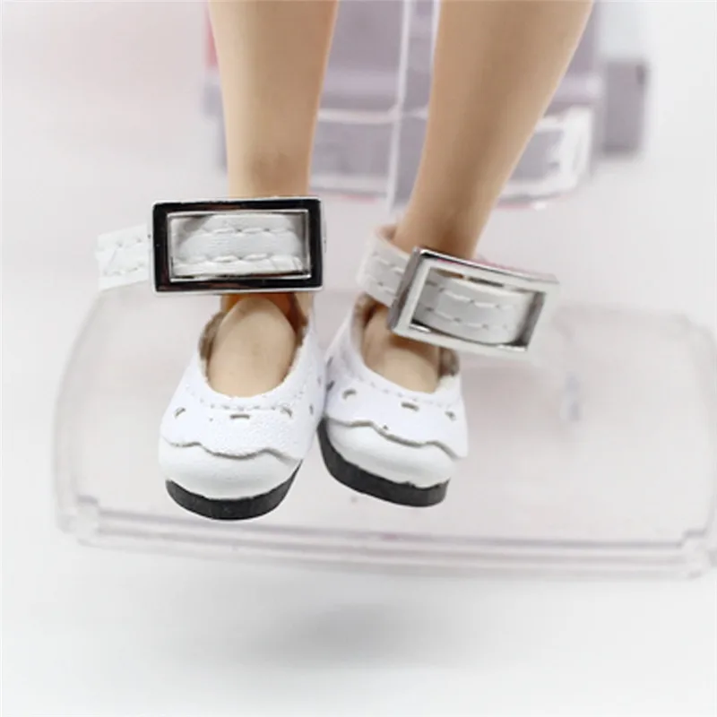 Белый 1 пара 2,8 см обувь подходит для Blyth Licca Jb Pullip кукла мини игрушка обувь для русской куклы 7 цветов кружевная обувь для 1/6 BJD куклы - Цвет: Белый