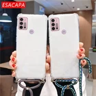Чехол для телефона Moto G30 E7, Прозрачный ударопрочный чехол из ТПУ с ожерельем и ремешком через плечо для G Stylus 2021