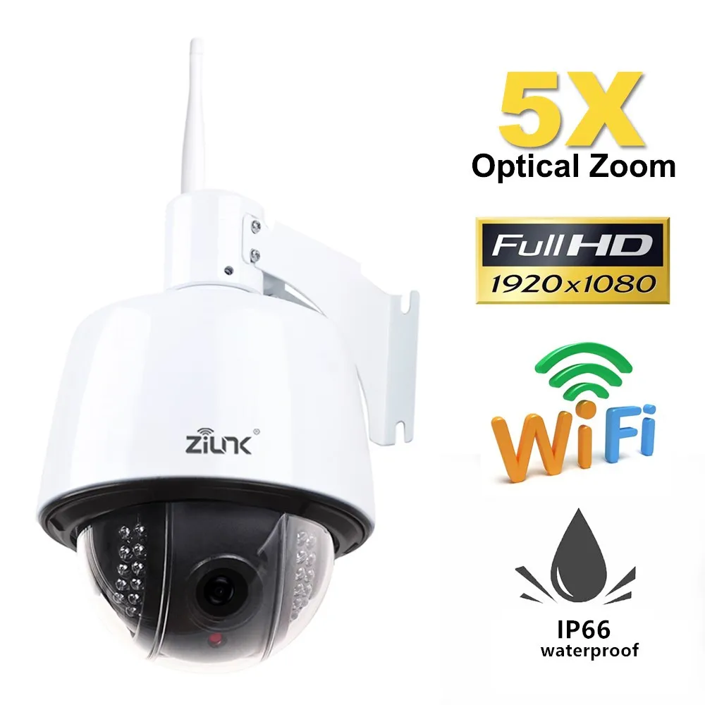 ZILNK PTZ беспроводная WIFI IP-камера 1080P HD 4-дюймовый металлический корпус на открытом воздухе 5-кратное оптическое увеличение безопасности HI3516C + SONY IMX323 Camhi.