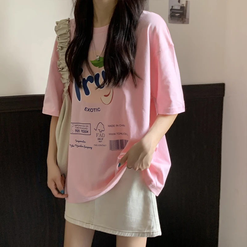 Модная брендовая футболка в гонконгском стиле с коротким рукавом Женская