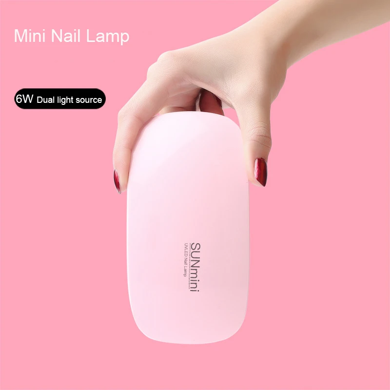 

6w Nail Lamp Mouse Shape LED Light Mini Portable Nail Dryer Practical Nails Nursing Machine Tool With Wire Pink/ White