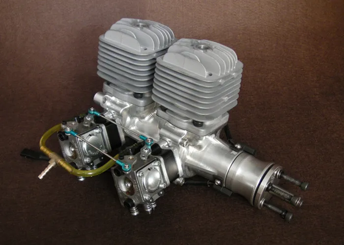 DLA64i2 64cc CNC линейный двухцилиндровый газовый двигатель для радиоуправляемый самолет вертолет