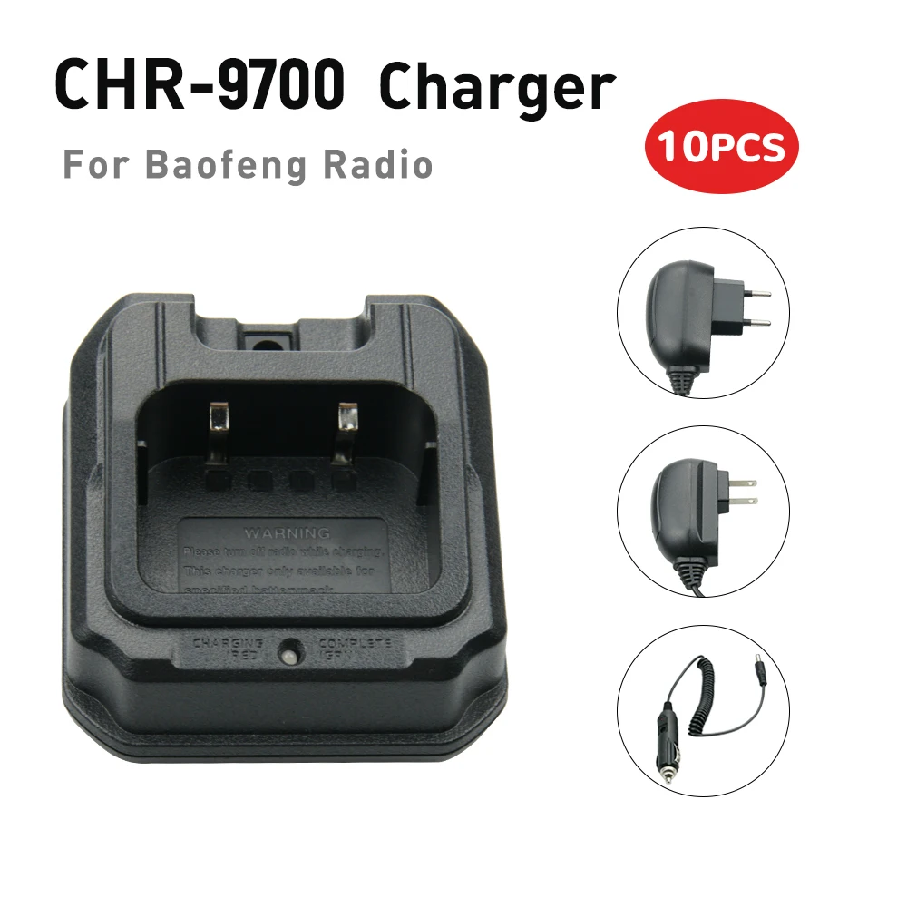 10X CHR-9700 Desktop Charger for Baofeng UV-9R Plus BF-A58 BF-R760 BF-9700 Radio