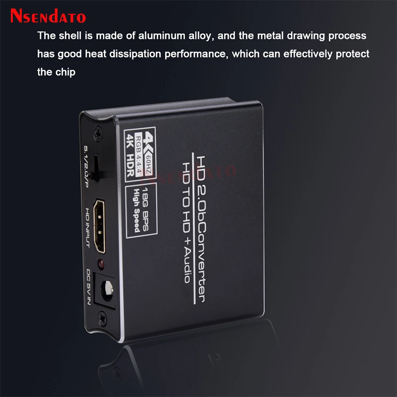 4K 60Hz YUV RGB 4:4:4 HDR Loop HDMI-compatible 2.0b Audio Extractor Video Converter Adapter Optical TOSLINK SPDIF Out PC to TV images - 6