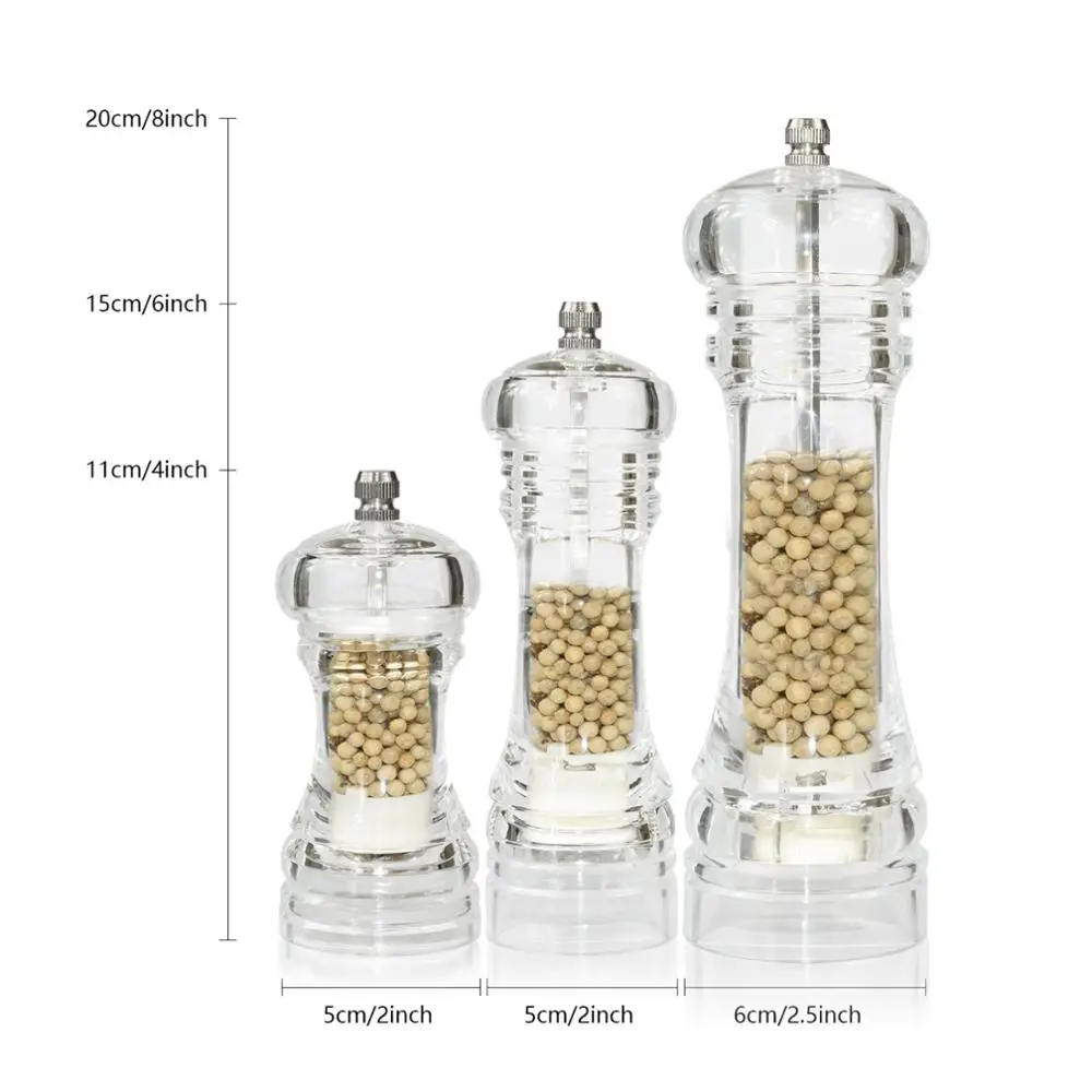 Мельница для перца Fissman прозрачная акриловая мельница соли с сильной