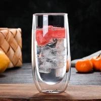 transparent glass coffee cup milk whiskey tea beer double creative heat resistant healthy environmental protection glass b200133