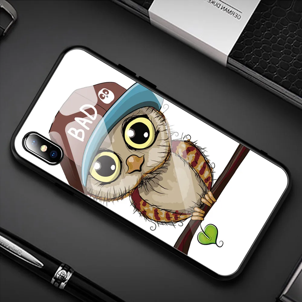A10 Роскошный окрашенный чехол из закаленного стекла для iphone 11 pro max x xr xs 8 7 6 6 S Вселенная Звездное Фламинго Луна цветочный узор мягкий край - Цвет: A10