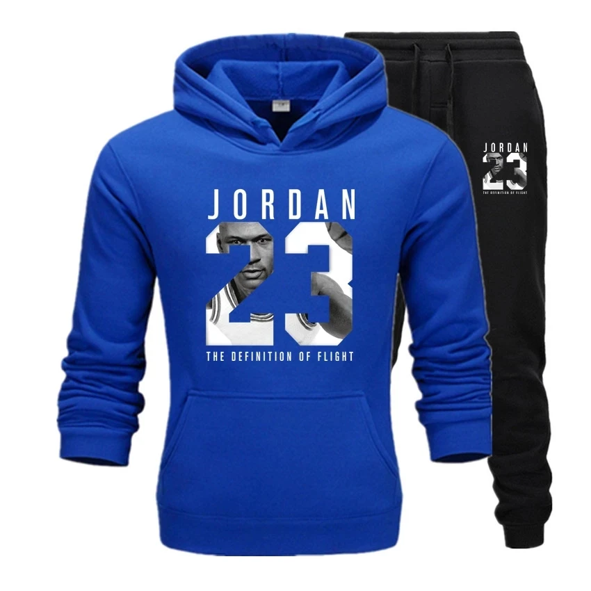 

New Jordan 23 Tracksuit Men Sets Winter Hoodies Pants 2 Piece Set Fashion Hoody Sweatshirt Sporting Joggers Sweatpants Suit