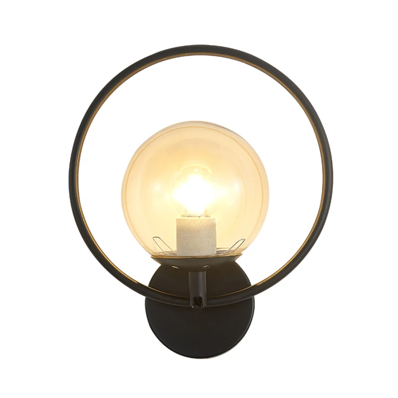 

Nordic Bedside Led Indoor Wall Lamp Black Brass Post-Modern Simple Luxury Wall Lights Stairs Corridor Mirror AC90-260V