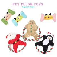 christmas dog squeak toy santa claus gingerbread man penguin chew toys for small medium dogs interactive molar toy pet supplies
