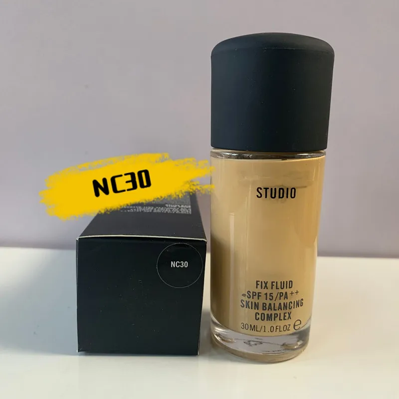 New 30ml Foundation Soft Matte Long Wear Oil Control Concealer Liquid Foundation fix fluid spf15/PA+ SKIN BALANCING COMPLEX