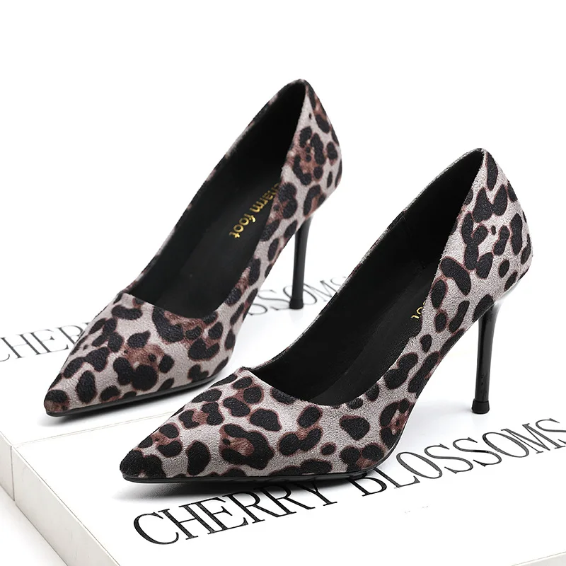 Женские замшевые туфли на высоком каблуке 12 см с леопардовым принтом | Обувь
