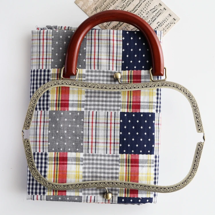 26 см антикварная бронзовая серебристая металлическая оправа для кошелька с