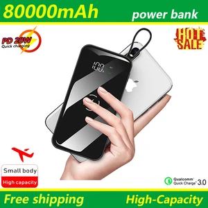 80000mah fast charging large powerbank digital display outdoor emergency portable phone charger external battery for xiaomi free global shipping