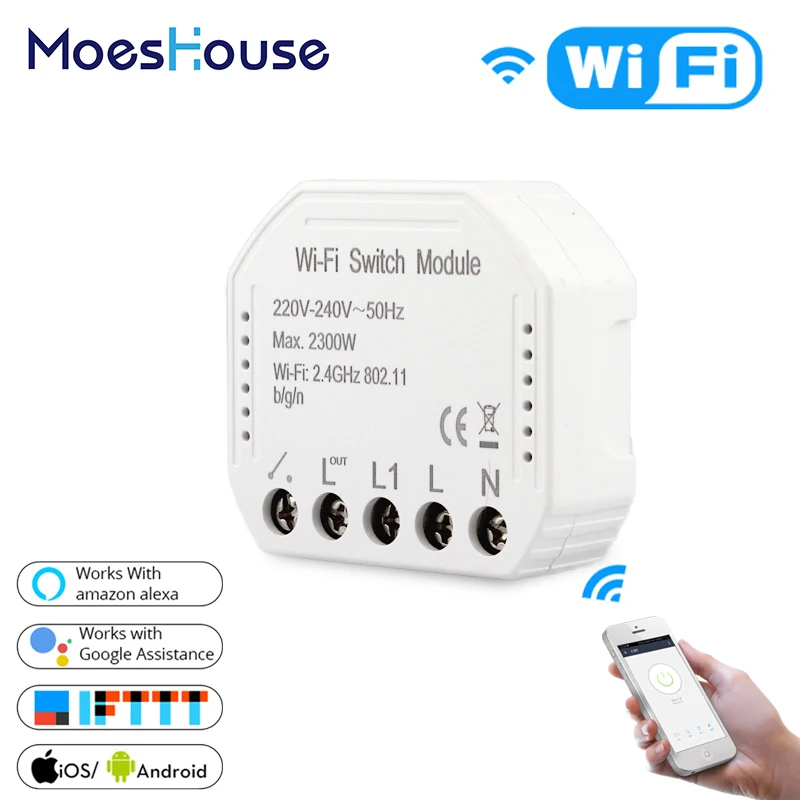 Wifi умный светильник-переключатель Diy выключатель модуль Smart Life/приложение Tuya дистанционное управление, работает с Alexa Echo Google Home 1/2 способ
