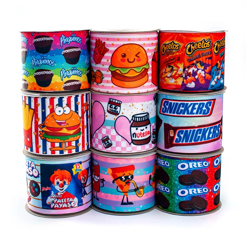 

Новое поступление, снэки с принтом, 5 ярдов, Корсажная/атласная 25 мм/38 мм/50 мм/75 мм, лента для свадьбы, сделай сам, материал ручной работы