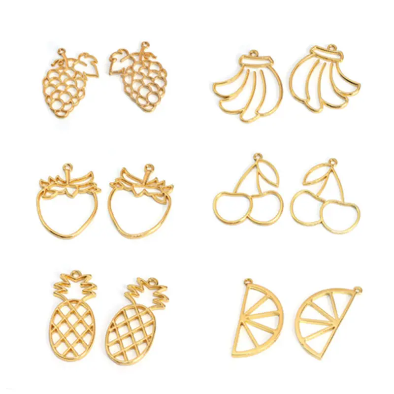 5 шт. подвески из цинкового сплава с открытой спиной для золотистого полимера в