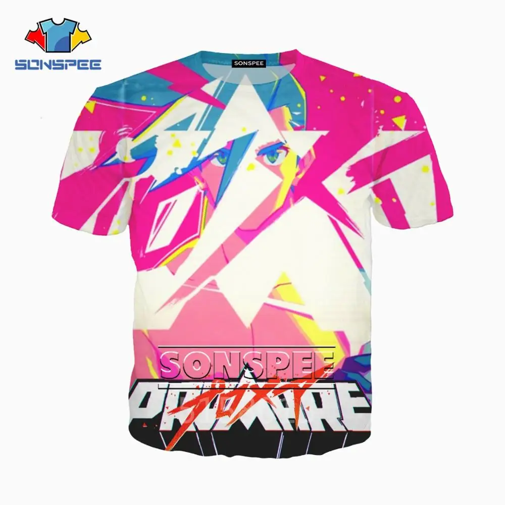 SONSPEE/Новинка Promare Harajuku 3D принт мужская и женская одежда футболка в стиле хип хоп