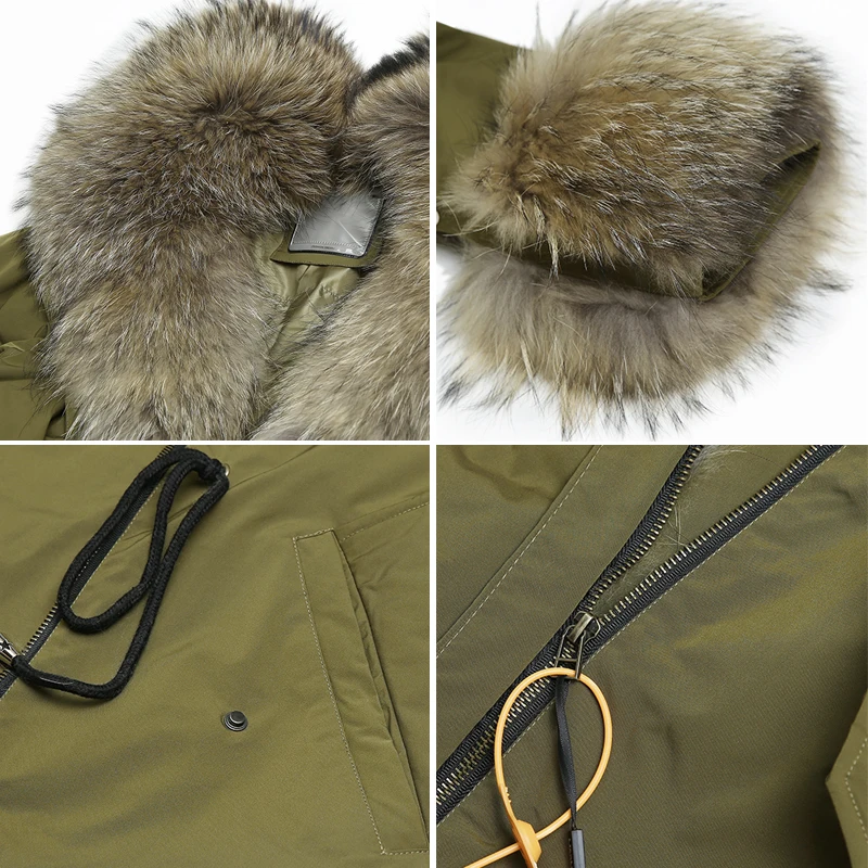 Новинка шуба HDHOHR из натурального Лисьего меха Женская куртка Паркер теплая