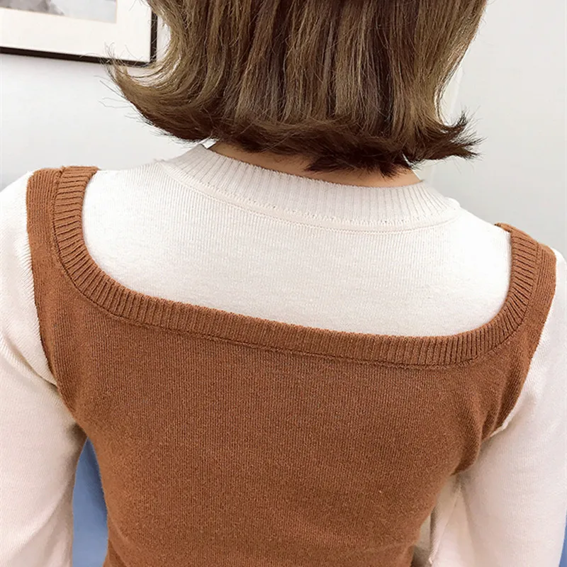 

Pregnant Women Thick Dresses Sets Bishop Sleeve Full Mid-Calf Elastic Casual Knitted Sweater Maternity Clothings