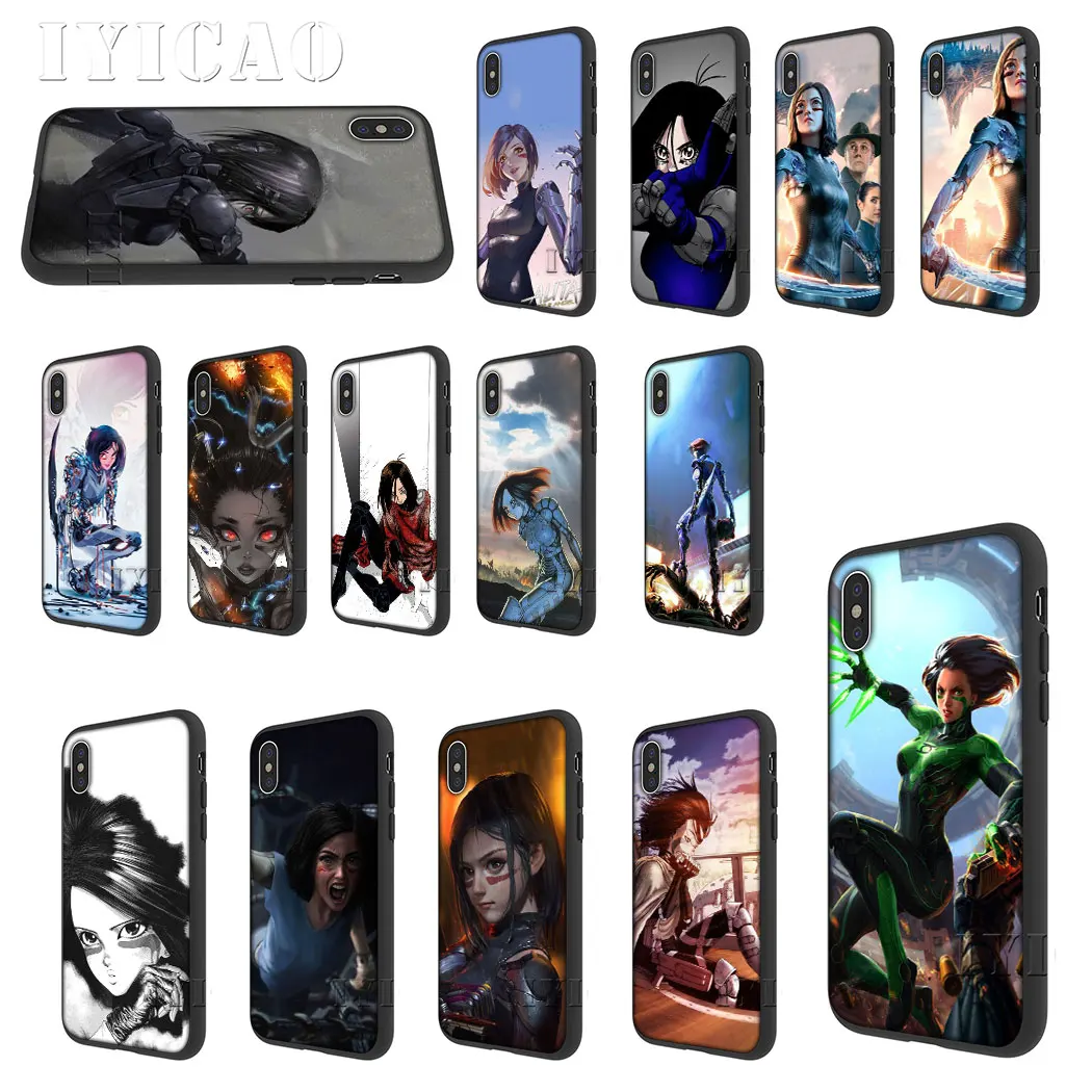 Мягкий силиконовый чехол для телефона IYICAO Alita Battle Angel Movie iPhone 5 5S SE 10 X XS XR Max 6 6s 7 8 Plus 11