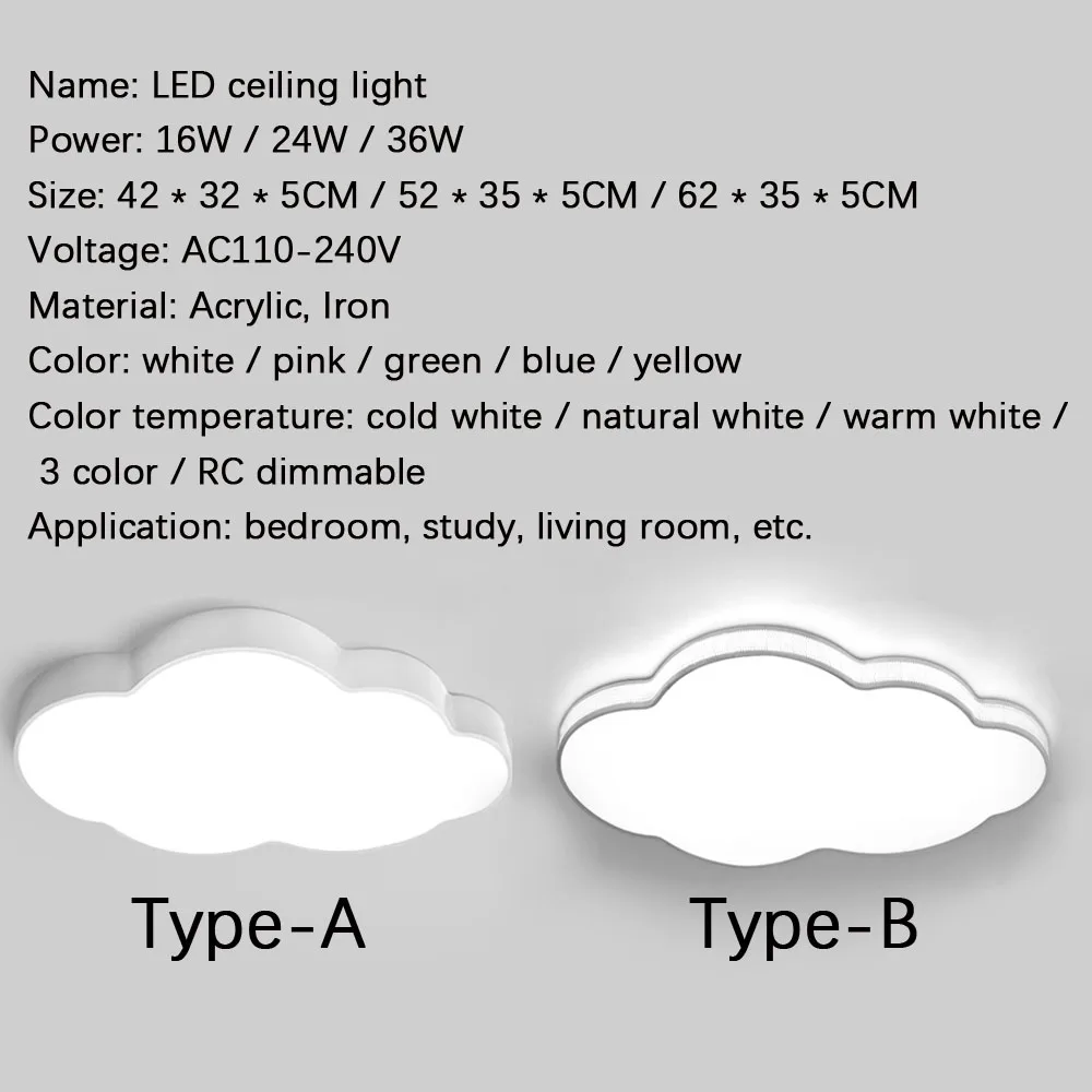 $91.58 Dimmable Modern LED Ceiling Light Lamp Nursery Kid Bedroom Cartoon Surface Mounted Lighting Remote Control AC110V 220V