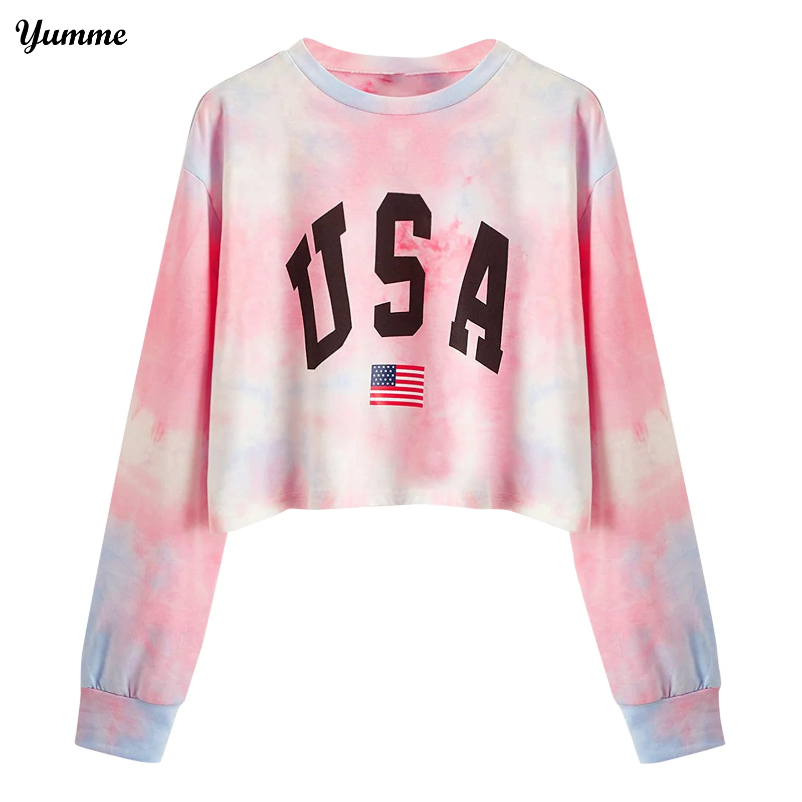 

Женский свитшот с длинным рукавом и принтом букв